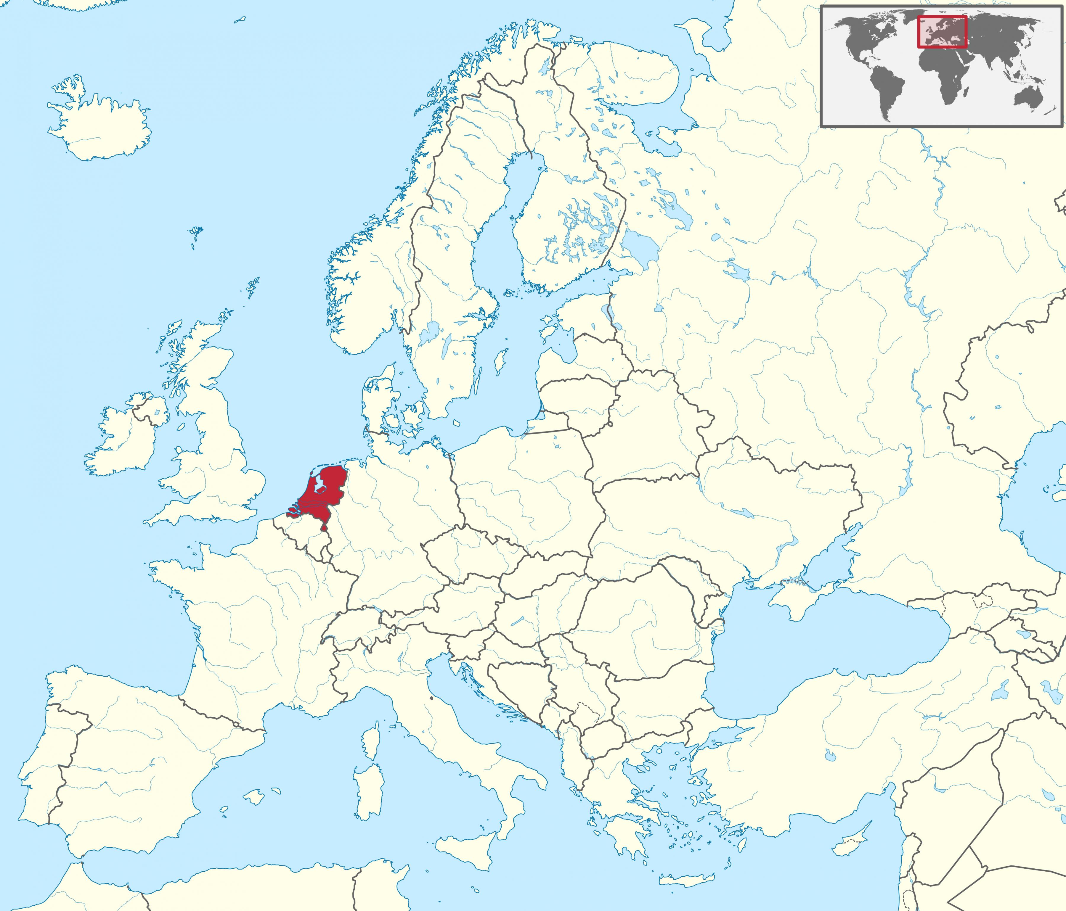 Locate Netherlands In World Map Netherlands On World Map: Surrounding Countries And Location On Europe Map