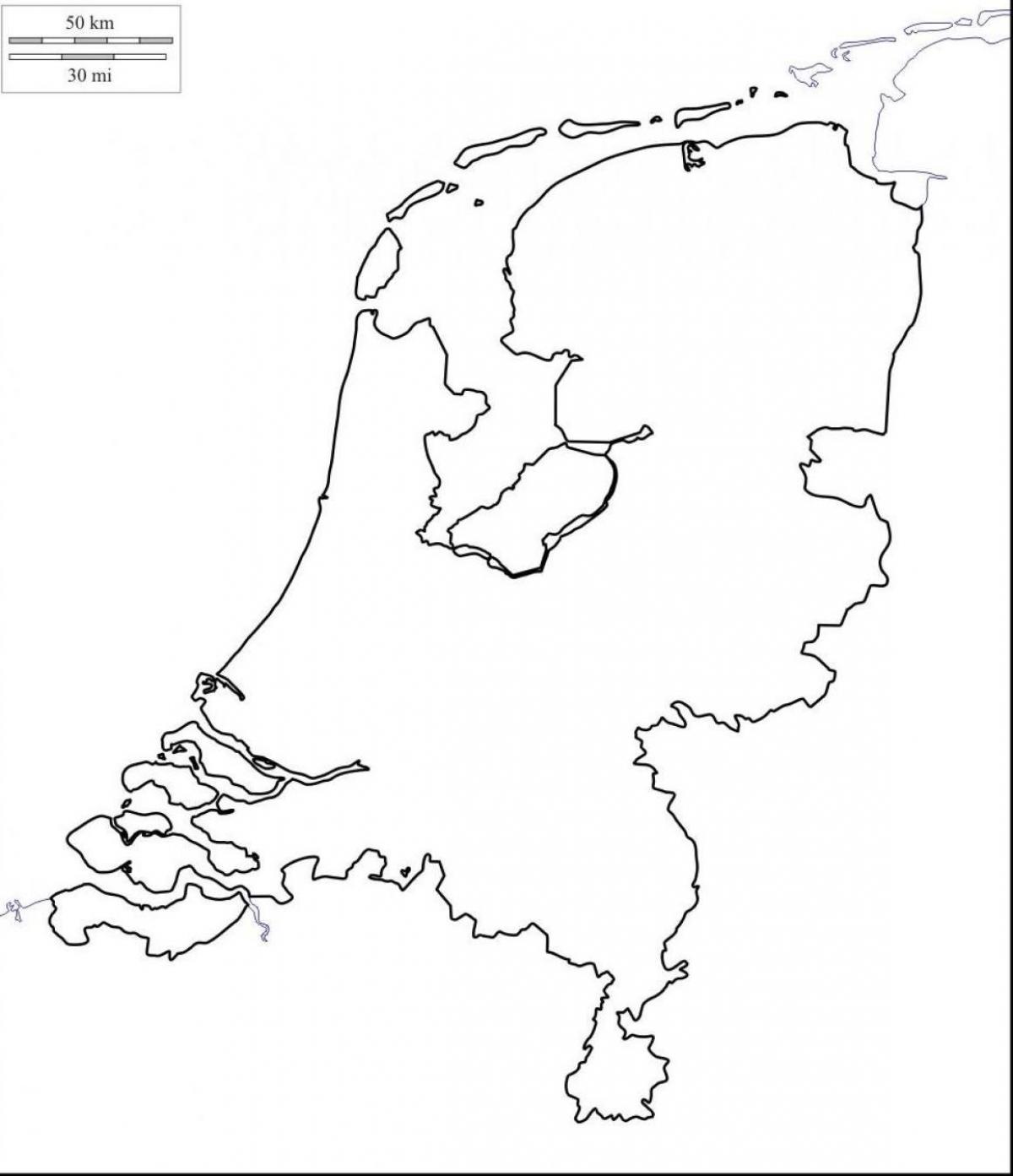 Empty Netherlands map
