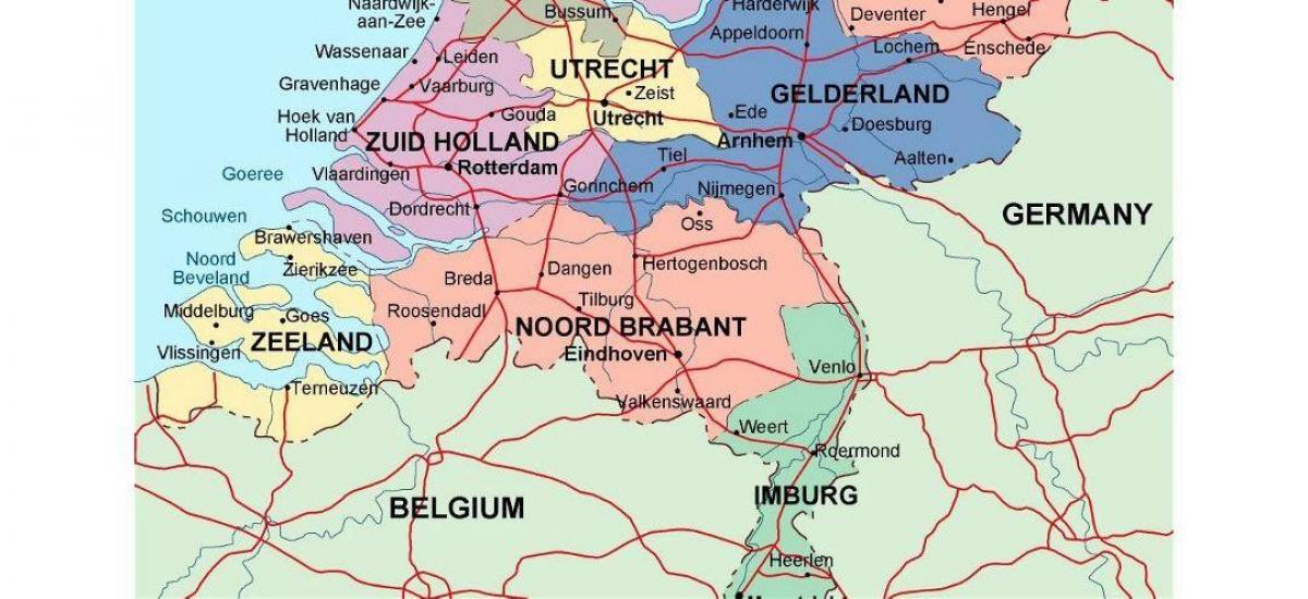 South of Netherlands map