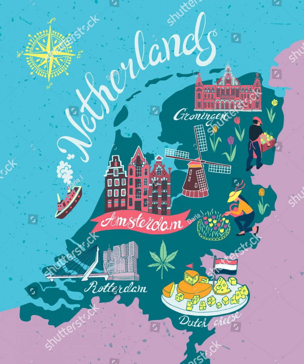 Netherlands tourist attractions map