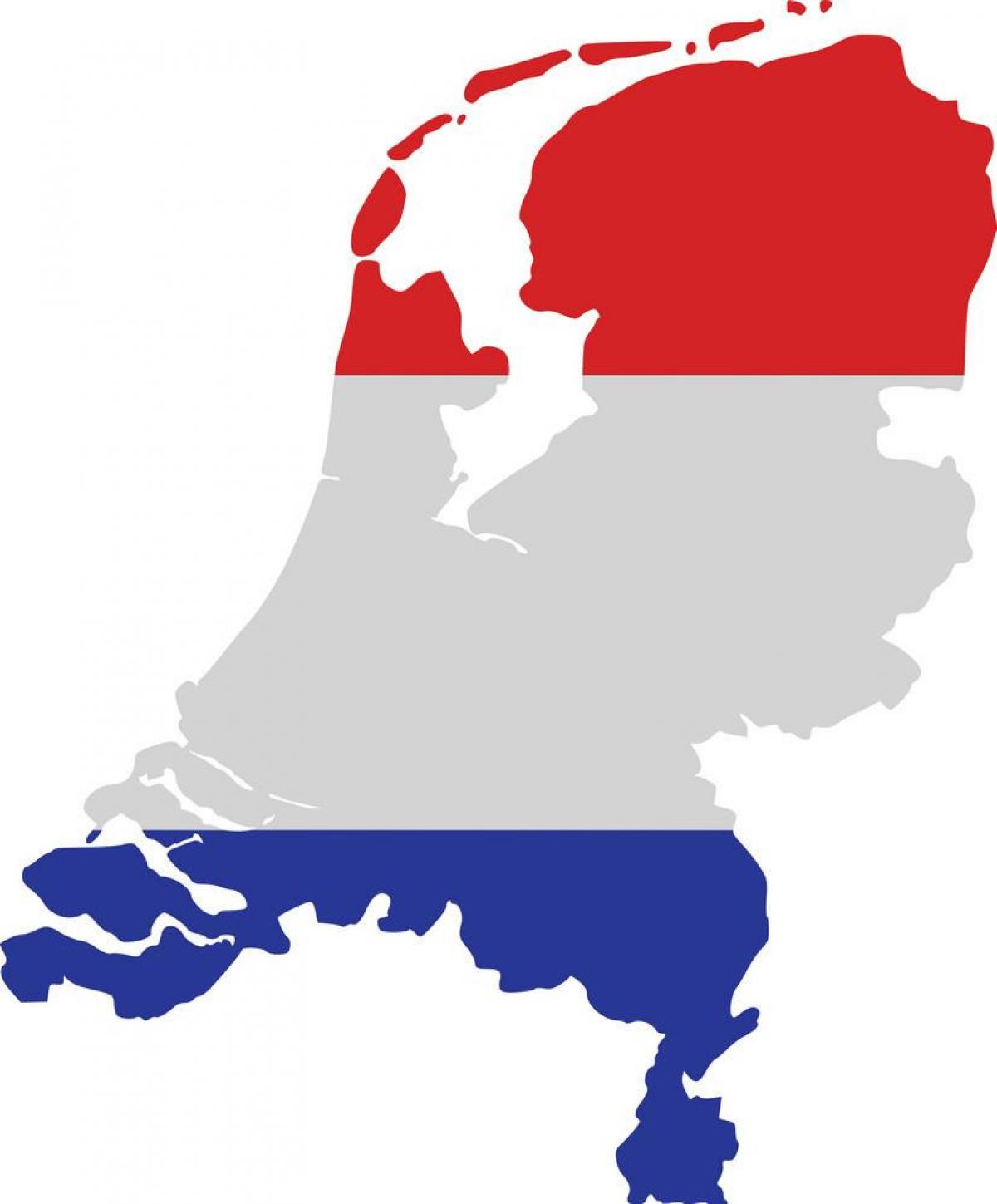 Map of Netherlands flag