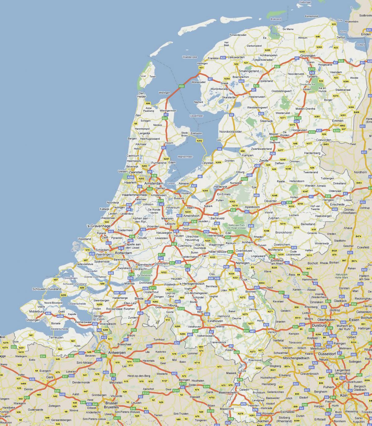 Motorway map of Netherlands