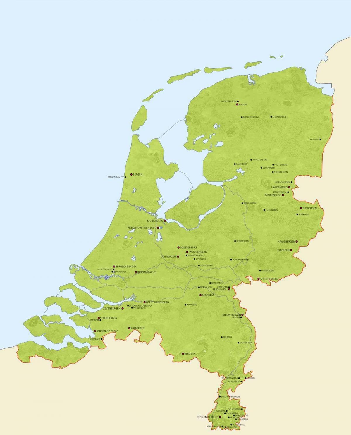 Mountains in Netherlands map