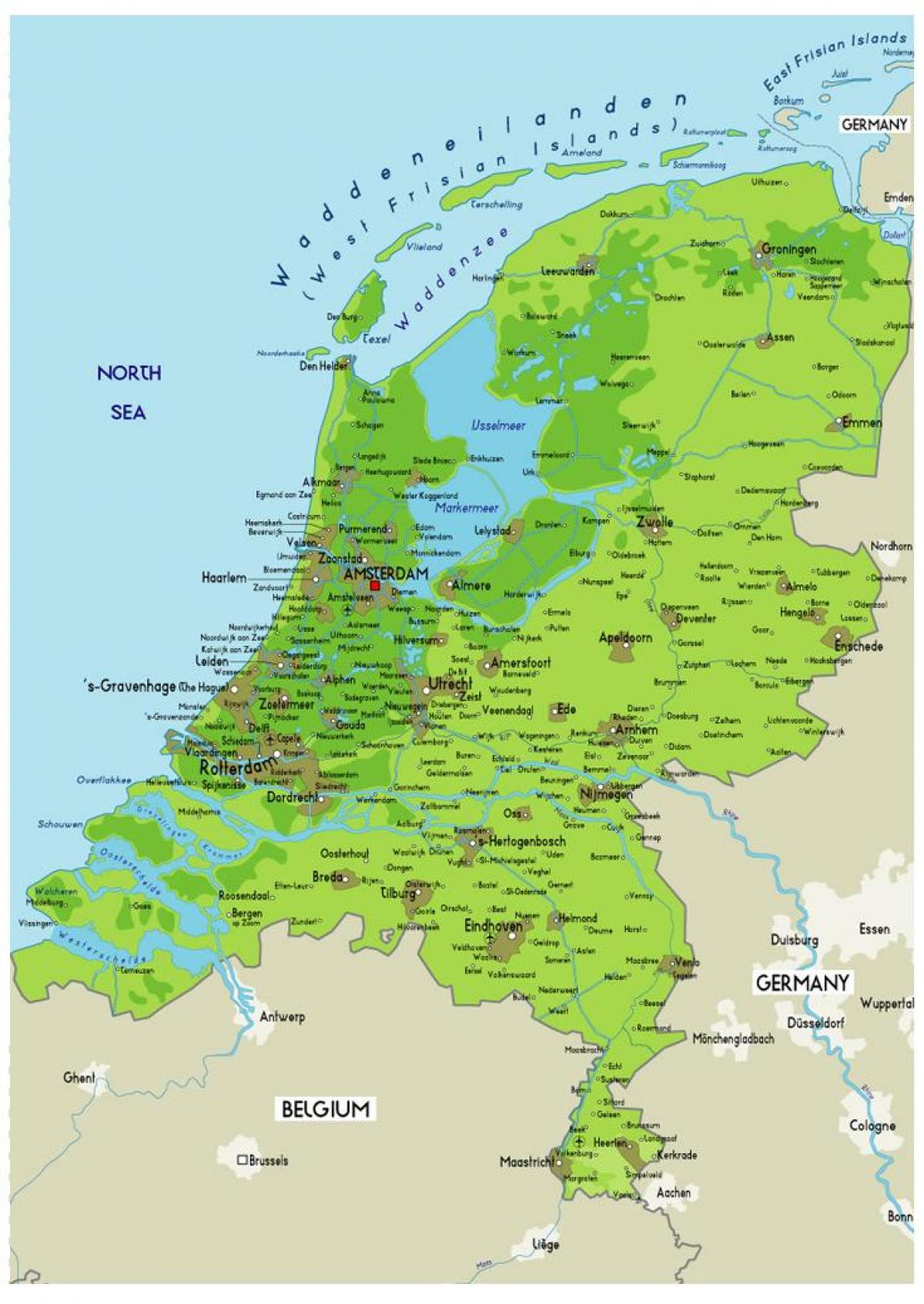 Netherlands landform map